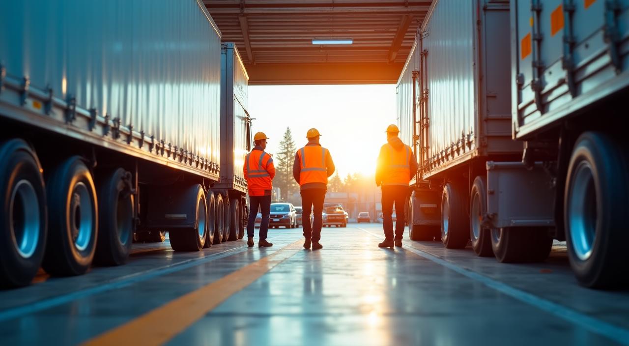 Loading terminal operations showing cross-docking process