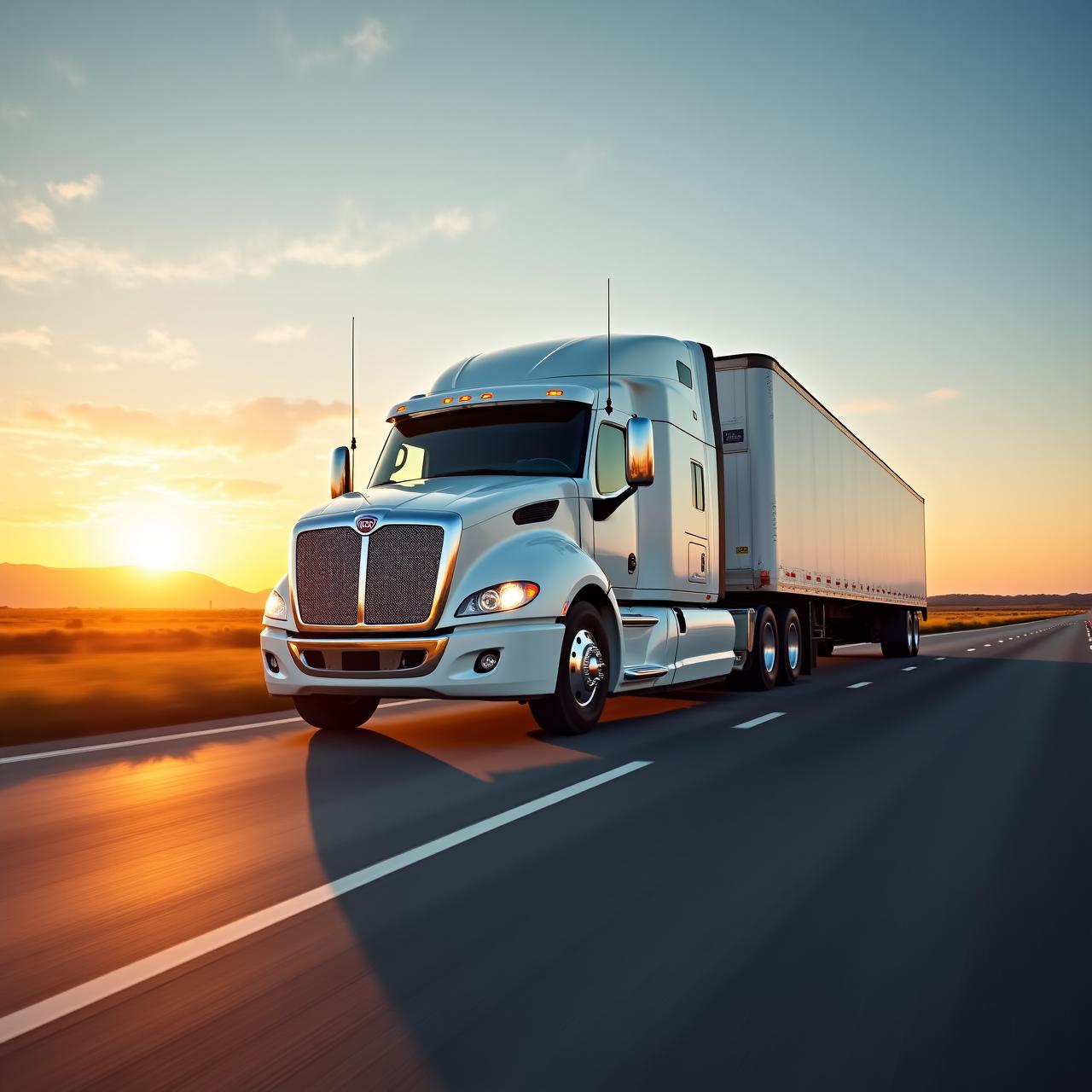 Reliable heavy-duty freight truck on the road