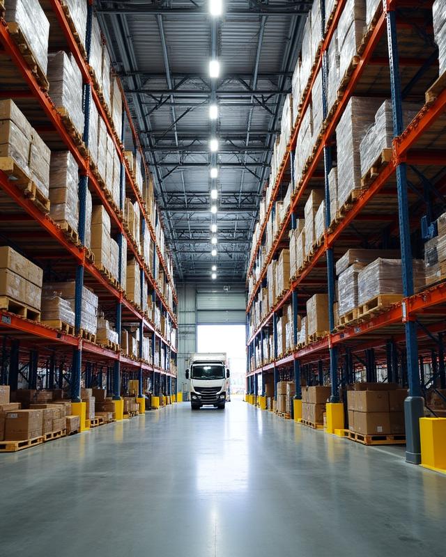 Automated warehouse storage system with sharp lines